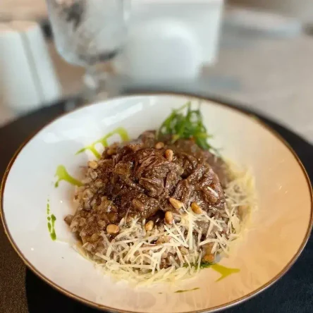 Полба с лосятиной и можжевеловой ягодой